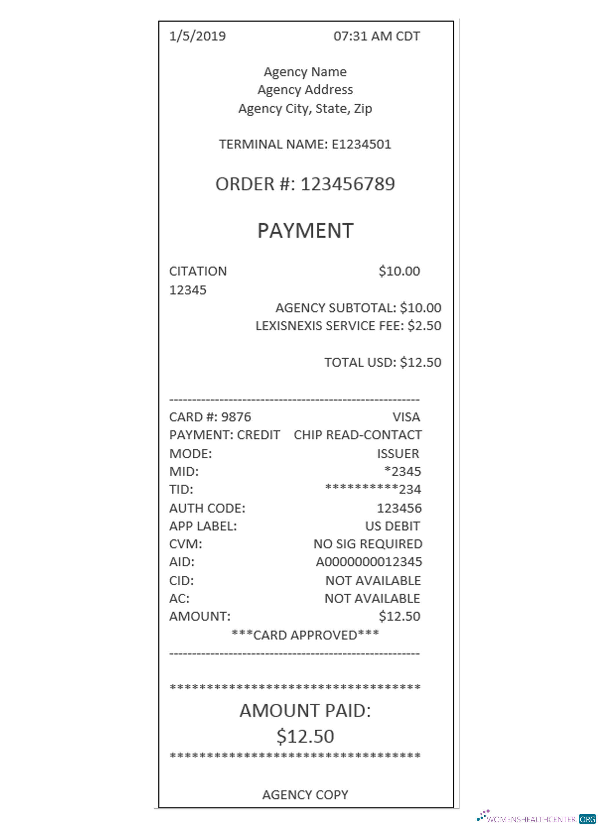 Download AGENCY payment receipt Photoshop template